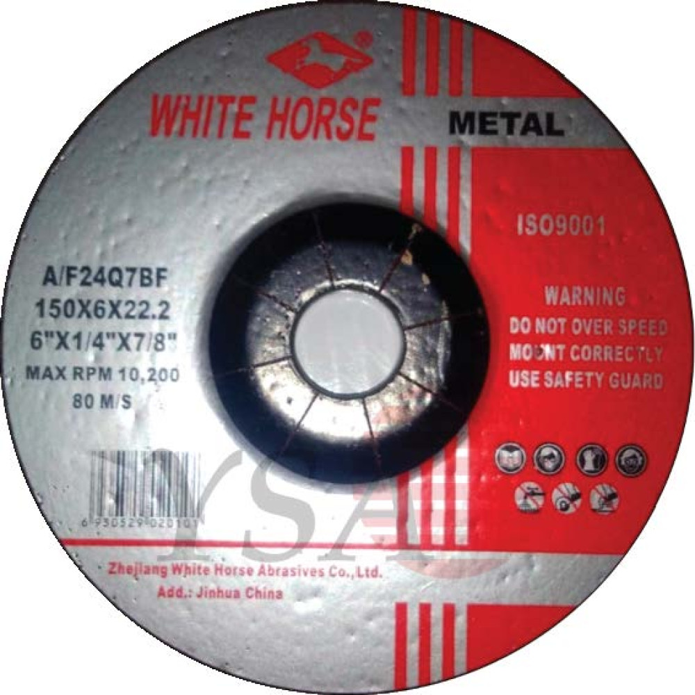 WHITE HORSE GRINDING WHEEL FOR METAL 150x6x22.2 mm